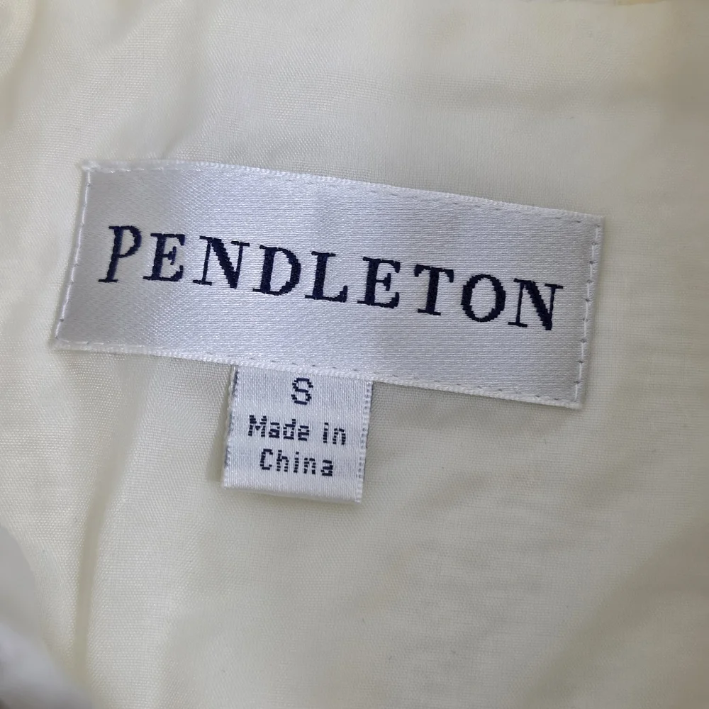 PENDLETON Vintage ZIP Up Front Cream Textured LINED‎ JACKET Size S
